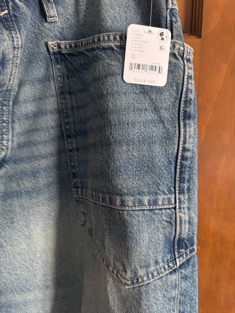 Free People We The Free High Hopes Moxie Jeans Indigo Size 32 NWT - Picture 4 of 13